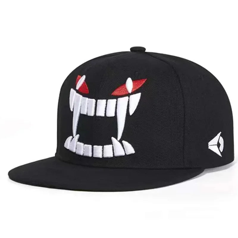 Demon Embroidered Hip Hop Cap