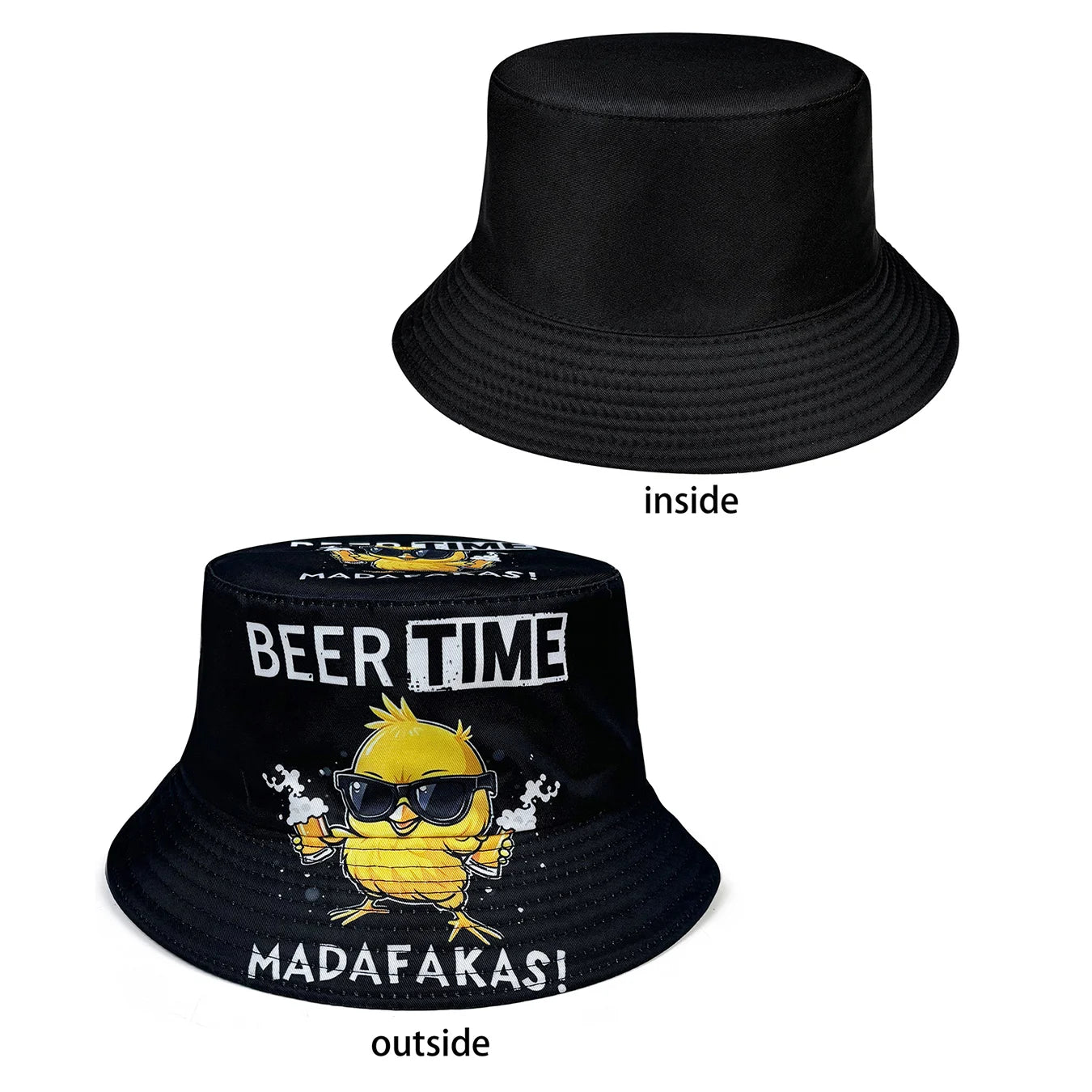Beer Time Duck Graphic Bucket Hat
