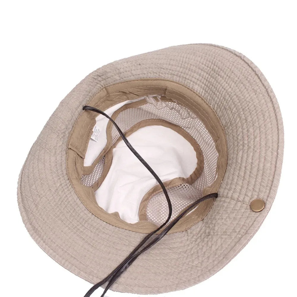 Breathable Mesh Cotton Wide Brim Bucket Hat