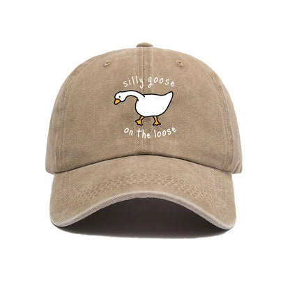 Big Goose Print Soft Top Baseball Cap
