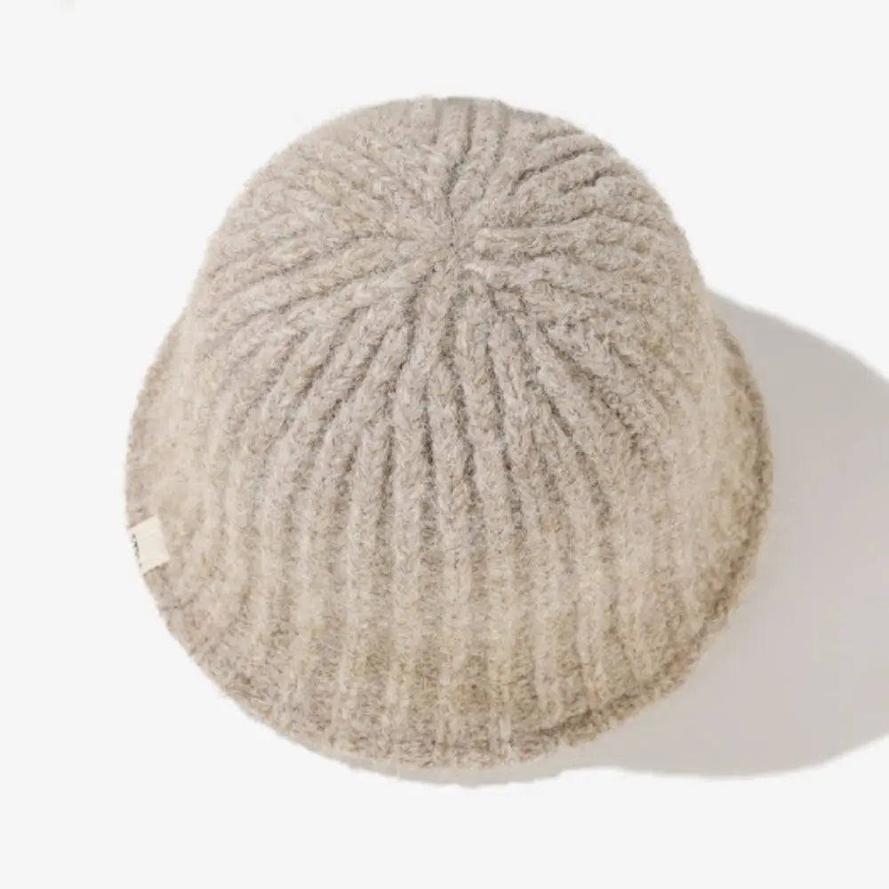 Striped Knit Big Head Bucket Hat