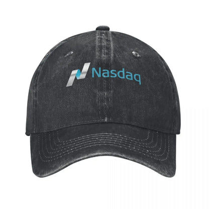 Nasdaq Logo Knitted Denim Trucker Baseball Cap