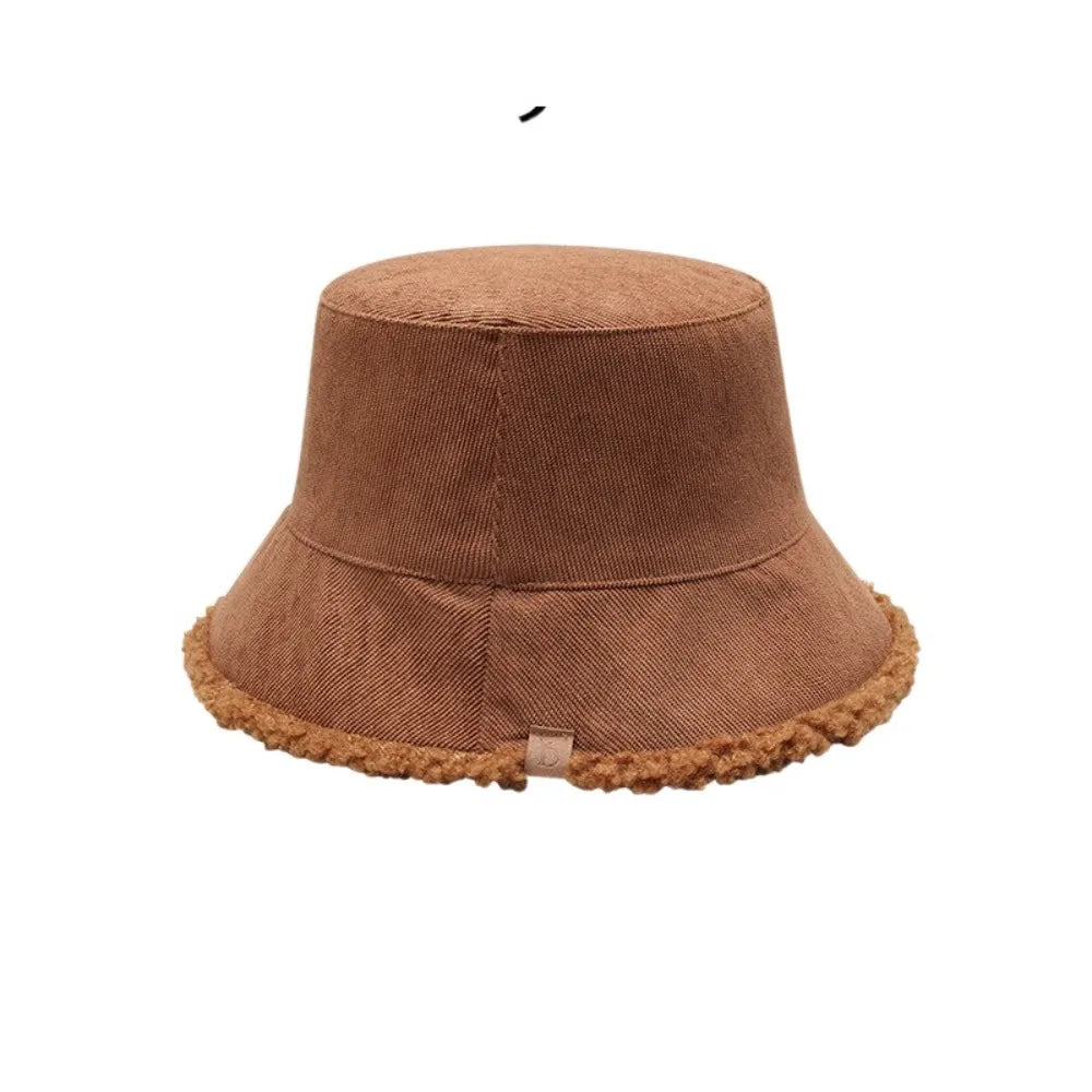 Korean Casual Lamb Wool Winter Bucket Hat