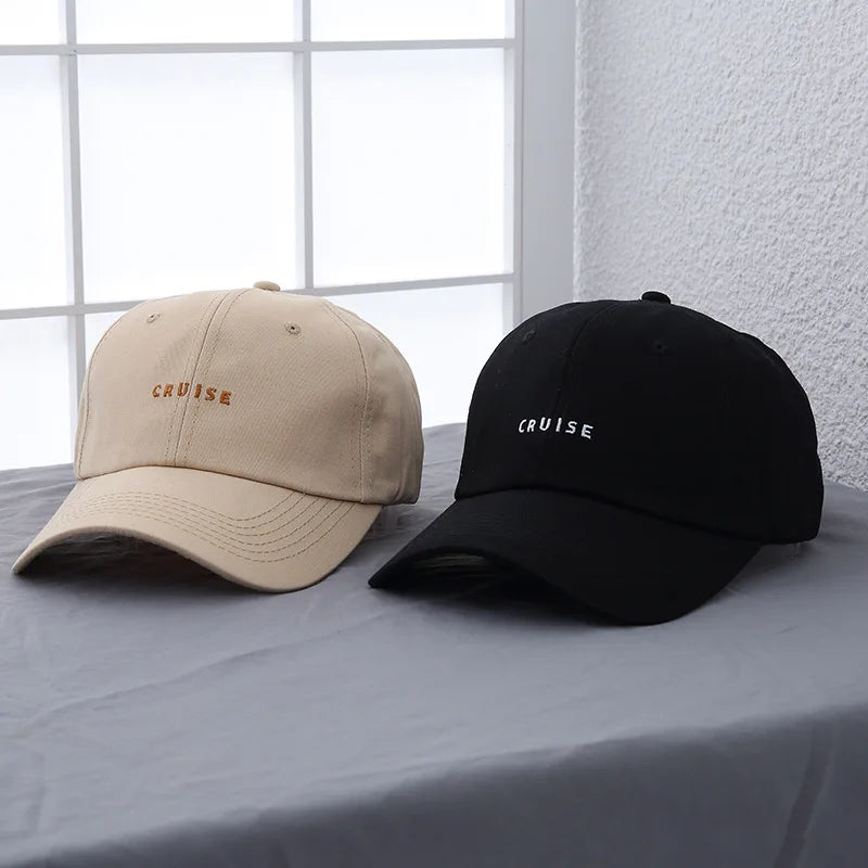 Solid Color Letter Embroidery Cotton Baseball Cap