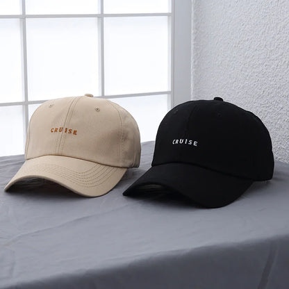 Solid Color Letter Embroidery Cotton Baseball Cap