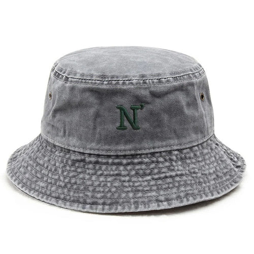N Letter Washed Cotton Vintage Outdoor Beach Sport Bucket Hat