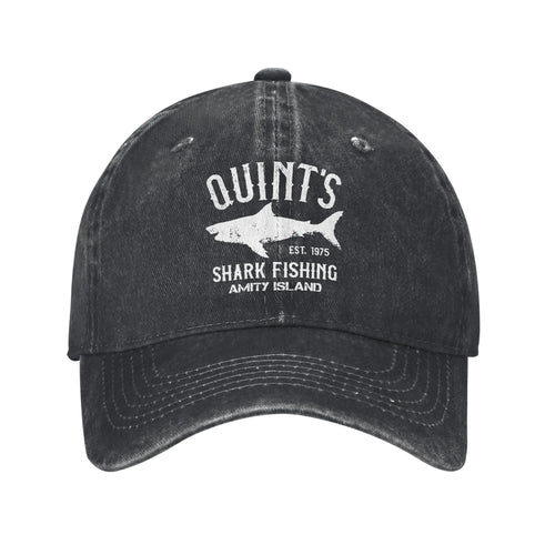 Quint Shark Distressed Washed Jaws Summer Baseball Cap