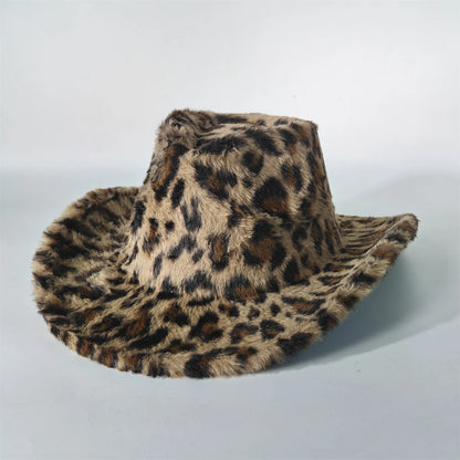 Winter Rabbit Fur Western Cowboy Fedora Hat
