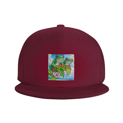 Cartoon Jungle Frogs Pattern Breathable Snapback Cap