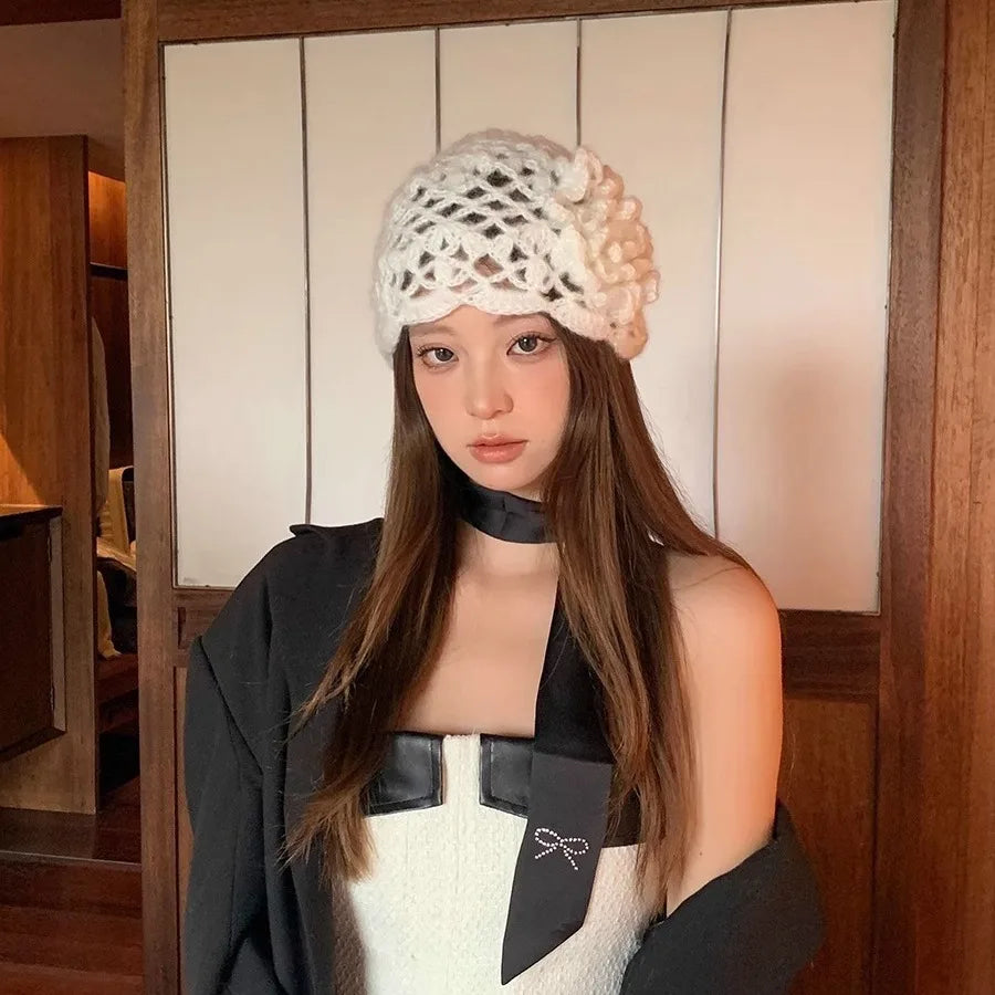 Bohemian 3D Floral Crochet Bucket Hat