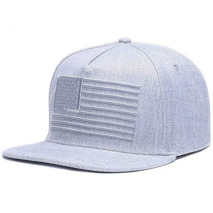 American Flag Embroidery Snapback Cap