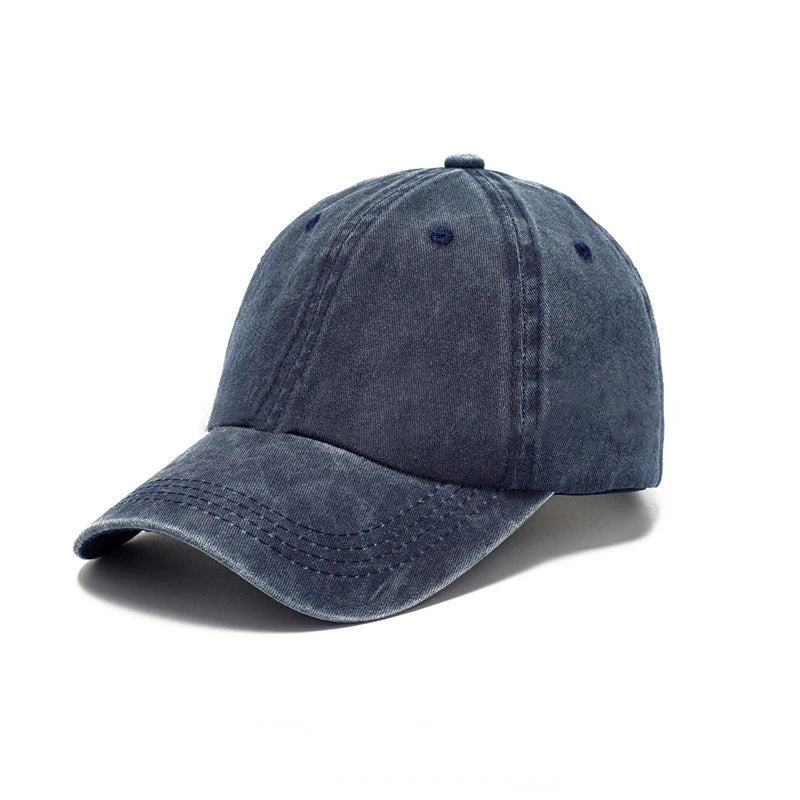 Solid Washed Denim Vintage Baseball Cap