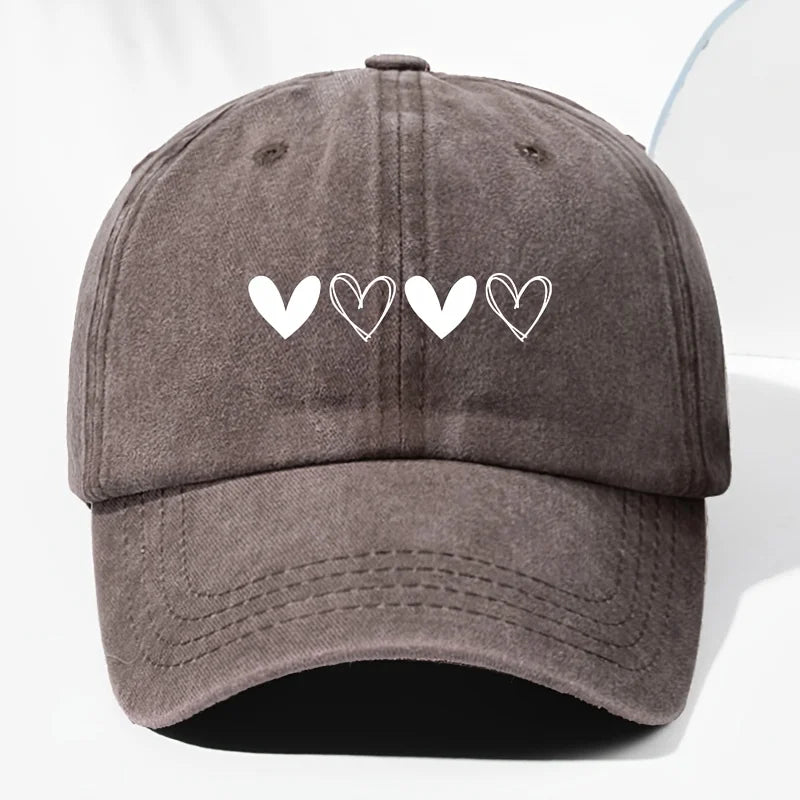 Retro Heart Pattern Trucker Baseball Cap