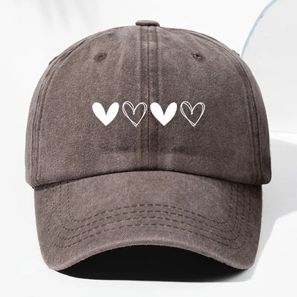 Retro Heart Pattern Trucker Baseball Cap