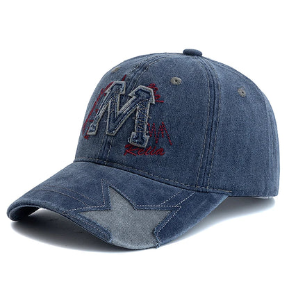 Retro M Letter Embroidery Baseball Cap Unisex