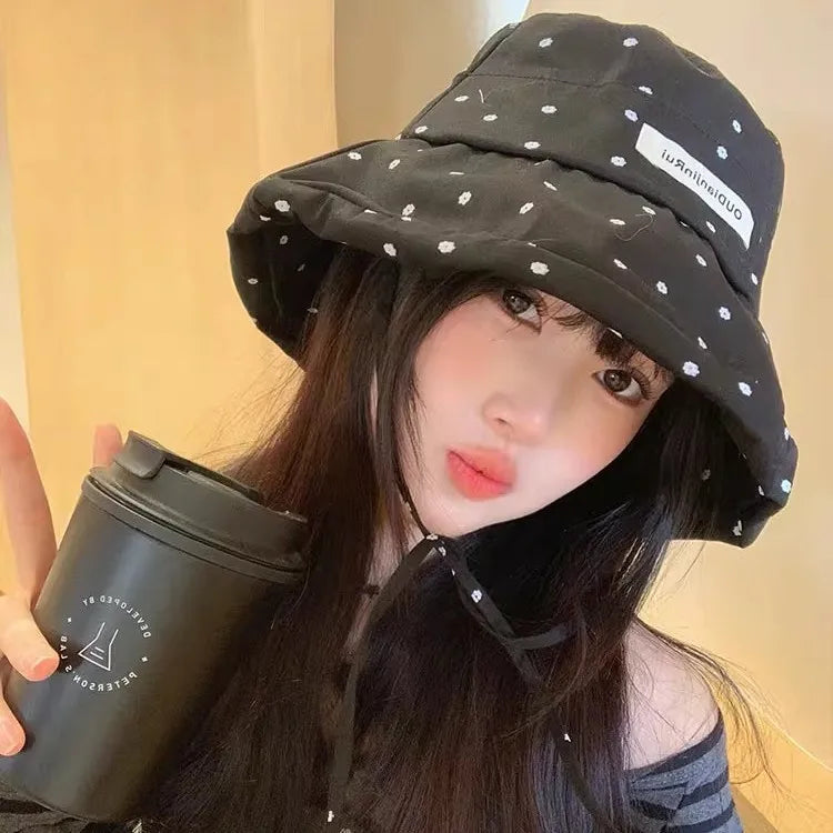 Small Fresh Floral Foldable Summer Sun Bucket Hat