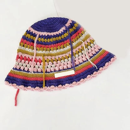Lightweight Crochet Color Matching Girl Bucket Hat