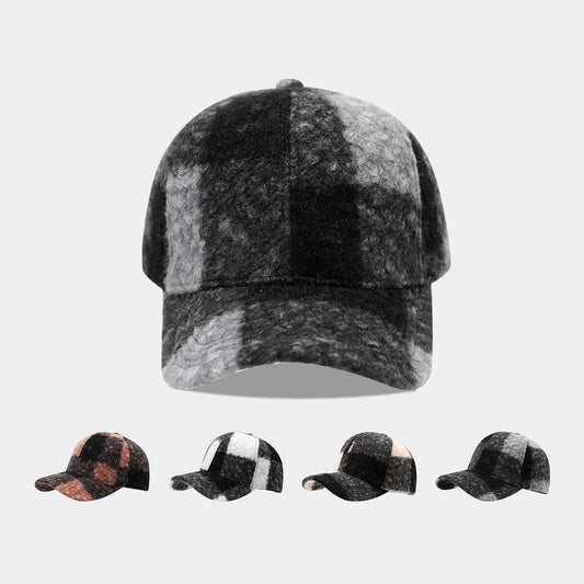 Unisex Plaid Patchwork Baseball Cap