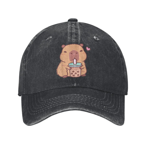 Cute Capybara Bubble Tea Kawaii Anime Baseball Cap