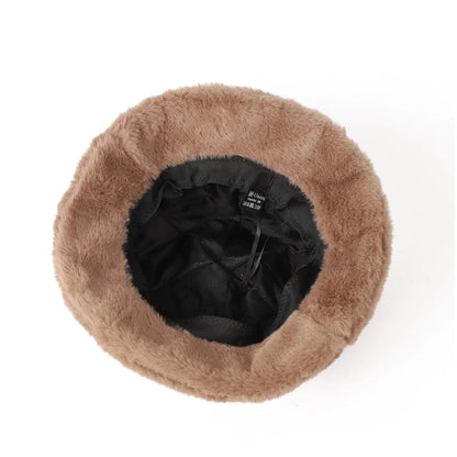 Cat Ear Plush Leopard Bucket Hat