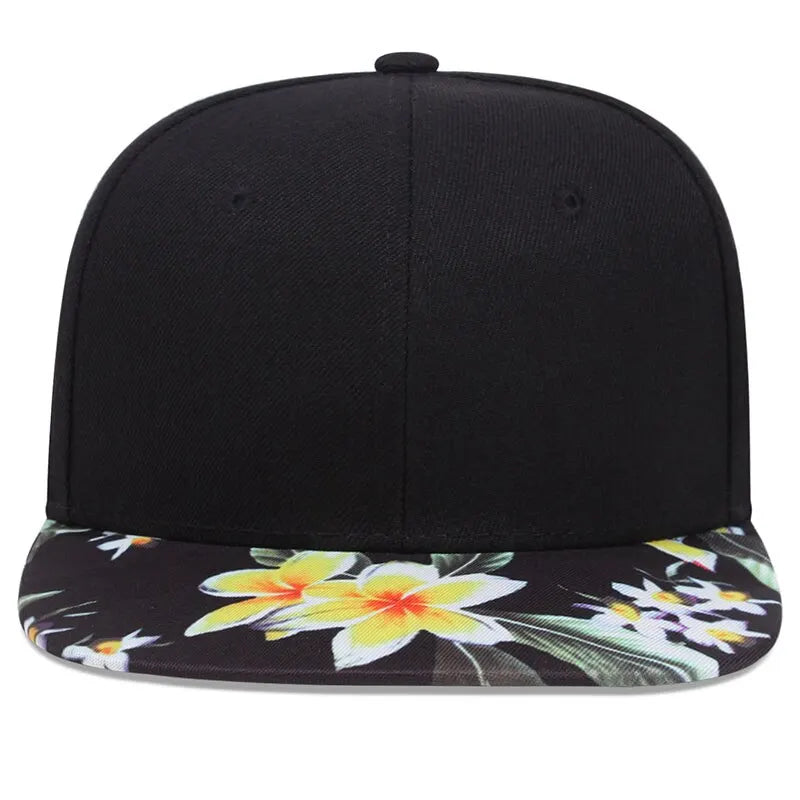 Unisex Flower Pattern Hip-hop Snapback Baseball Cap