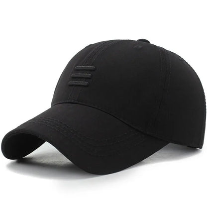 Three Horizontal Lines Embroidery Baseball Caps