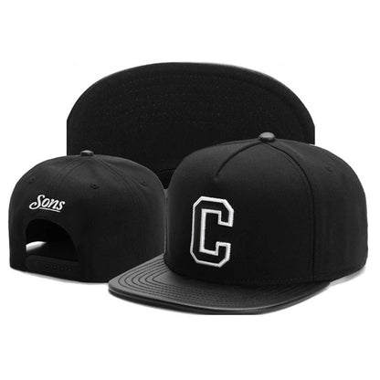 C Letter Embroidered Snapback Cap