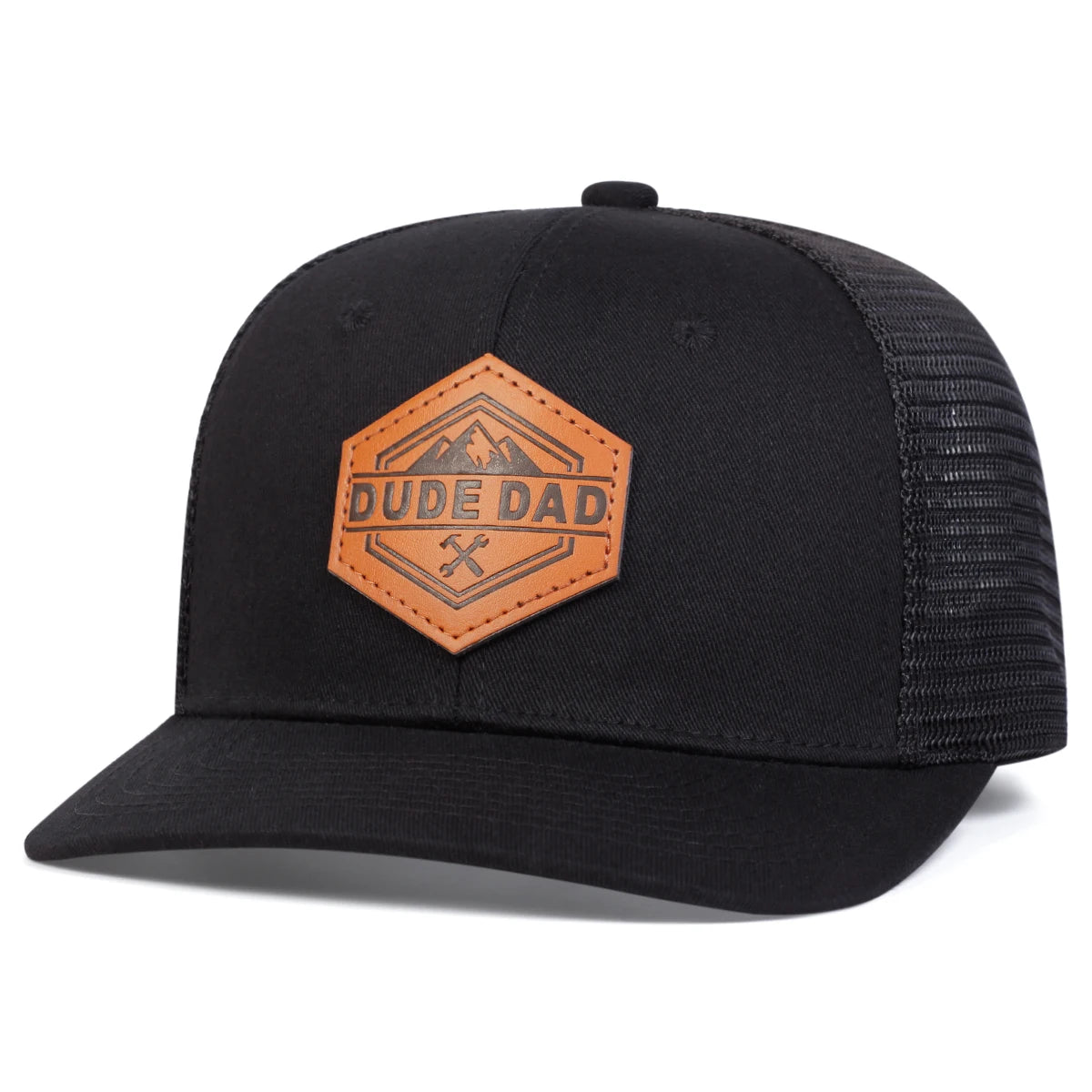 Unisex Dude Dad Leather Label Baseball Cap