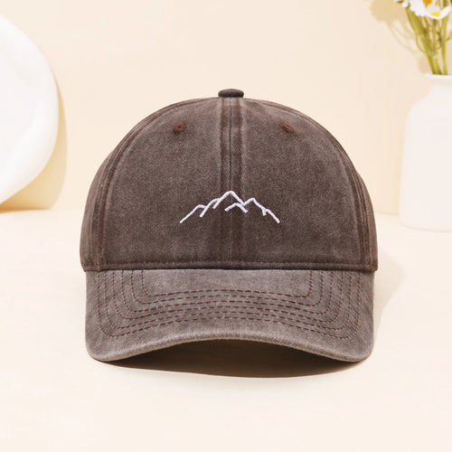 Retro Washed Mountain Embroidered Duckbill Cap
