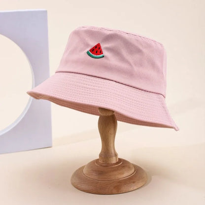 Embroidered Watermelon Pattern Foldable Bucket Hat