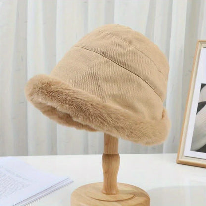 Wool Wide Brim Vintage Bucket Hat