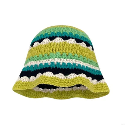 Crochet Wide Brim Anti UV Bucket Hat