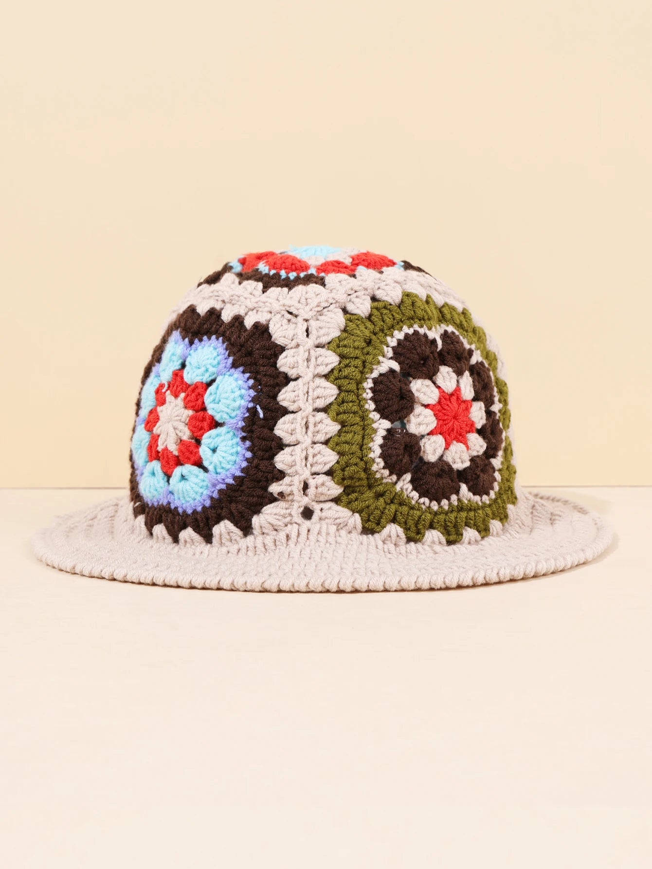 Hand Woven Colorful Flower Bucket Hat