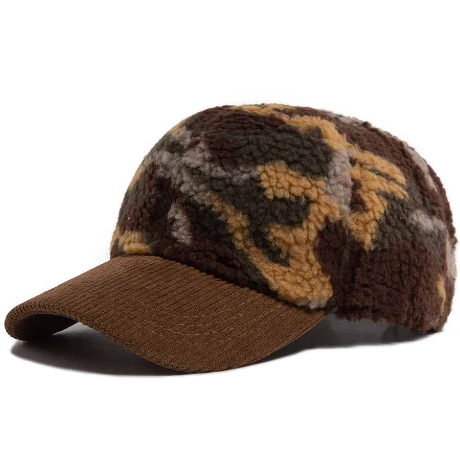 Corduroy Print Winter Baseball Cap