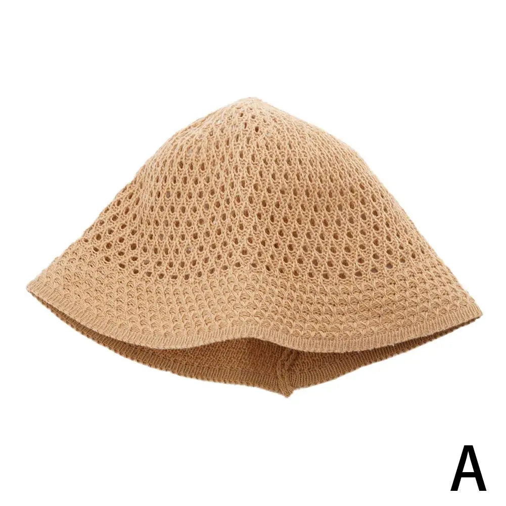 Summer Breathable Hollow Knitted Crochet Bucket Hat