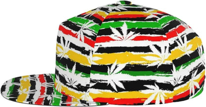 Jamaican Flag Adjustable Flat Bill Baseball Hat