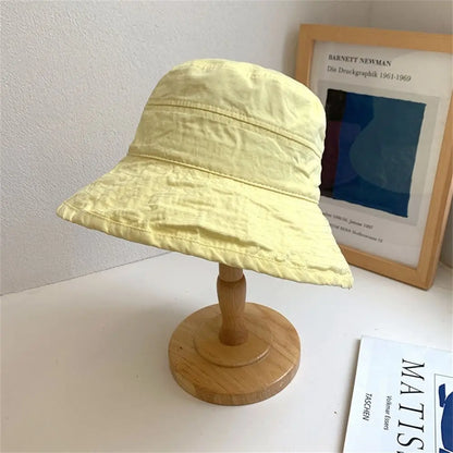 Solid Color Breathable Sunscreen Bucket Hat