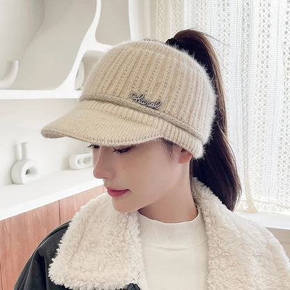 Knitted Velvet Lined Winter Baseball Cap