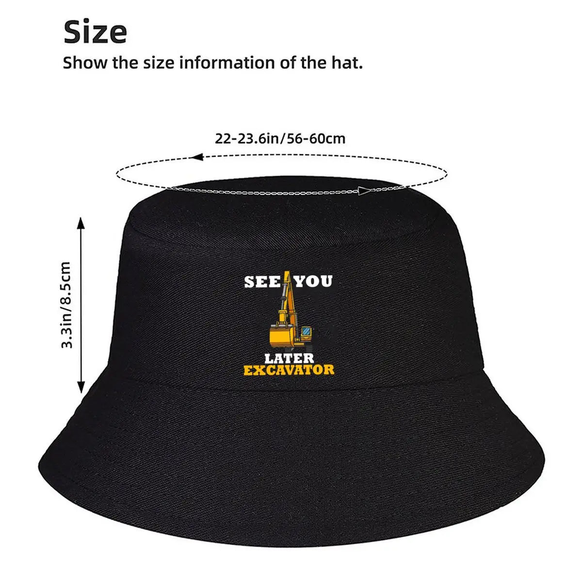 Bold Construction Excavator Graphic Bucket Hat