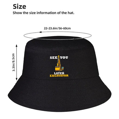 Bold Construction Excavator Graphic Bucket Hat