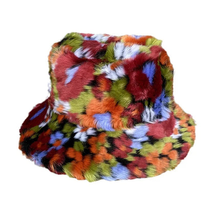 Korean Faux Fur Long Hair Winter Bucket Hat