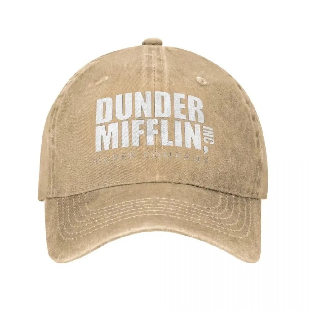 Classic Dunder Mifflin Distressed Denim Snapback Cap