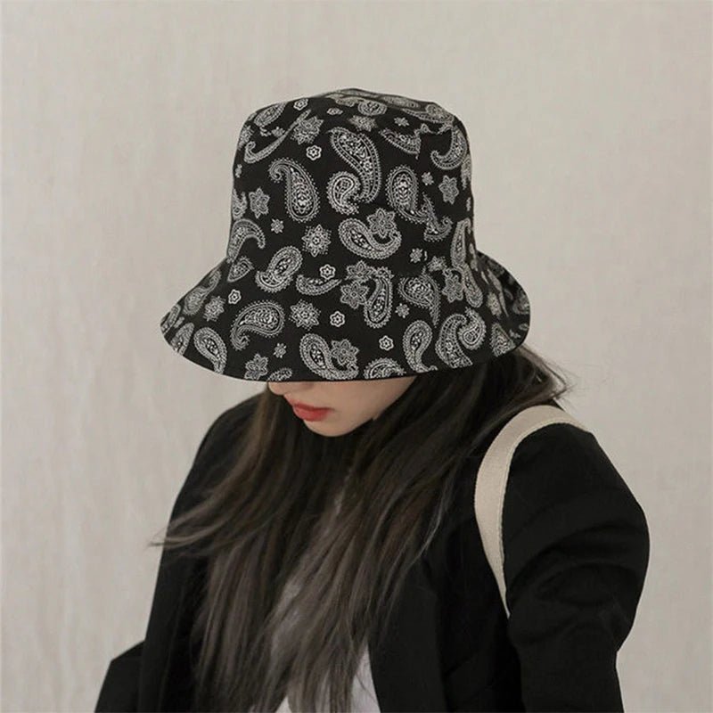 Streetwear Paisley Cotton Bucket Hat