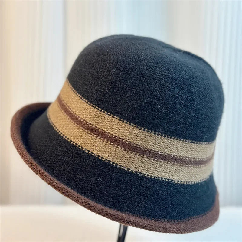 French Color Matching Retro Thermal Bucket Hat