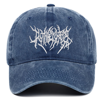 Goth Rock Embroidered Washed Baseball Cap