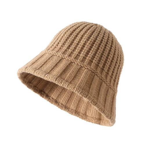 Knitted Wide Brim Bucket Hat