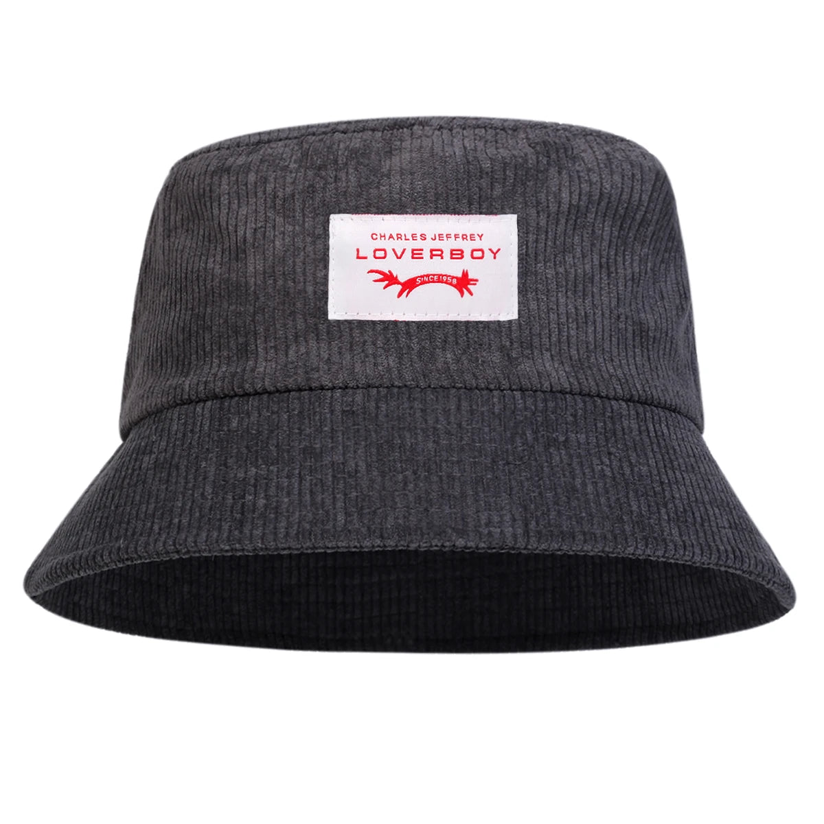 Unisex LOVERBOY Sewing Label Personality Corduroy Bucket Hats