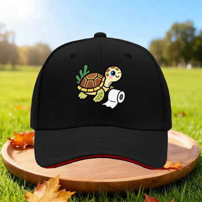 Cute Turtle Toilet Paper Graphic Snapback Baseball Cap