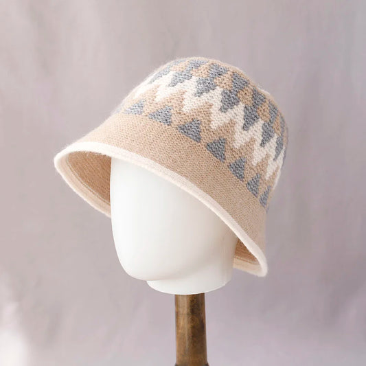 Winter Wool Knitted Fisherman Bucket Hat