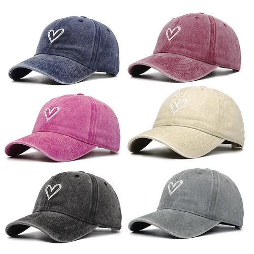 Print Minimalist Retro Washed Baseball Cap